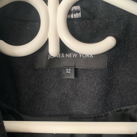 Jones New York Jacket Pea Coat Black Wool Blend - Picture 5 of 6